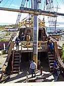 Aft decks of replica of Nao Victoria.