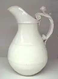 Villeroy-Mennecy soft-paste porcelain ewer, 1740-1750.