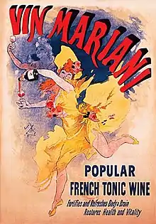 Advertising bill for the wine Mariani, lithograph of Jules Chéret, 1894