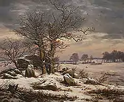 Johan Christian Dahl: Winter landscape at Vordingborg