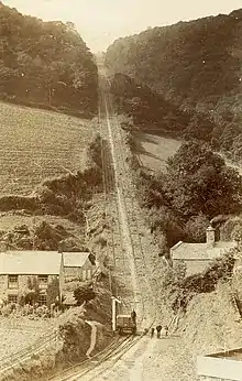 The Incline, lying between Brendon Hill and Comberow, and the remains of Combe Row Station