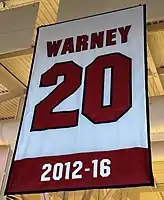 Jameel Warney's retired number in the rafters