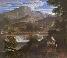 Joseph Anton Koch, Waterfalls at Subiaco, 1812–1813, a "classical" landscape to art historians