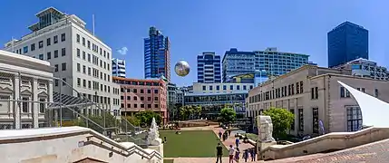 View of Civic Square from the bridge