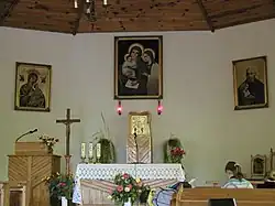 Inside a chapel in Kowale