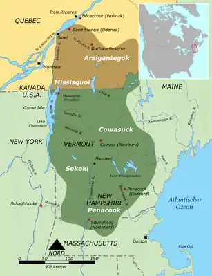 Western Abenaki (Arsigantegok, Missisquoi, Cowasuck, Sokoki, Pennacook