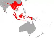 In Bangladesh, Brunei, Cambodia, China, India, Indonesia, Laos, Malaysia, Myanmar, Nepal, Sri Lanka, Thailand and Vietnam