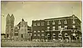 Knox Presbyterian Church and YMCA circa 1912 prior to destruction of both in the 1912 "Cyclone"