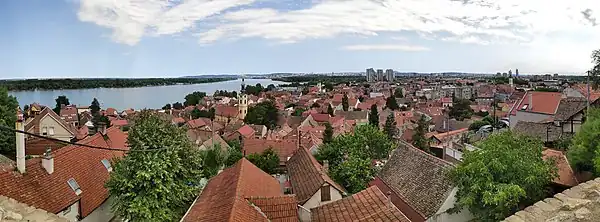 Panoramic view of Zemun from Gardoš Tower