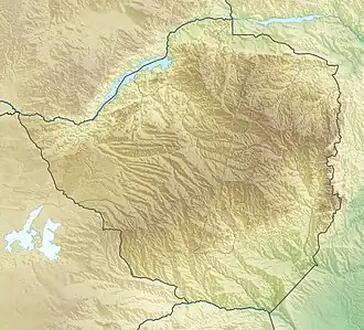 Location of lake in Zimbabwe