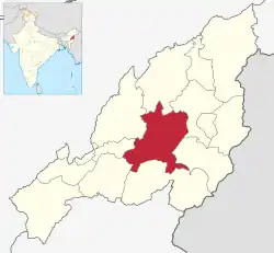 Zünheboto District's location in Nagaland