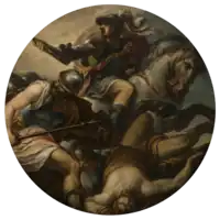  circular painting with multiple figures