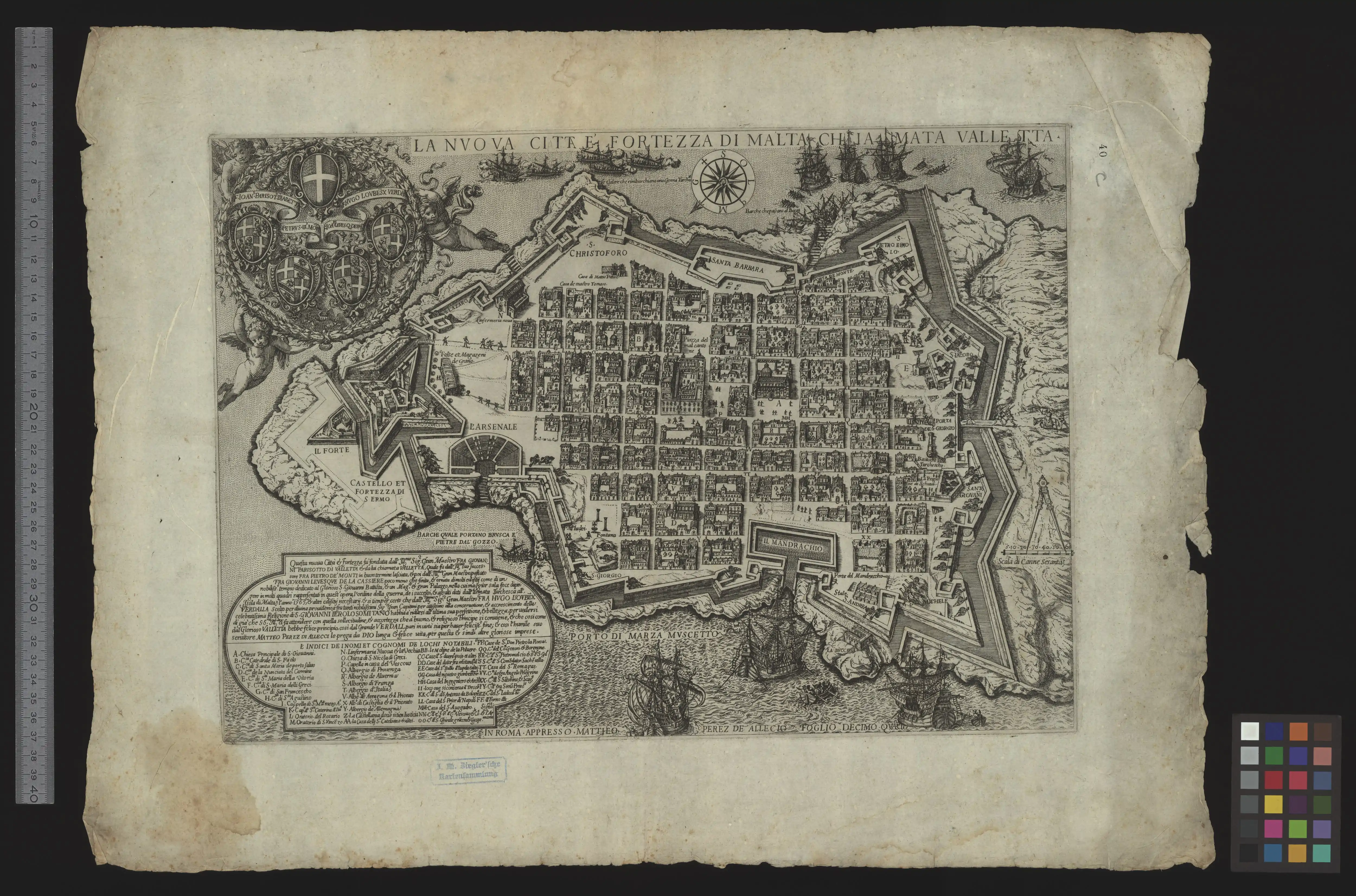 The Jesuit college and church as depicted on a map of Valletta, c. 1600