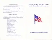 Naturalization Ceremonies Program